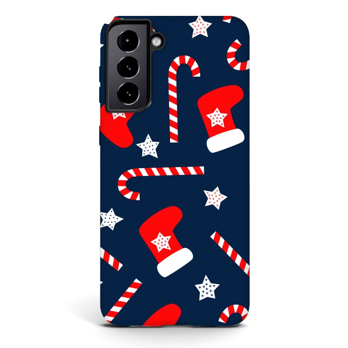 Galaxy S21 StrongFit Seamless Christmas Pattern with Xmas Socks by ArtsCase