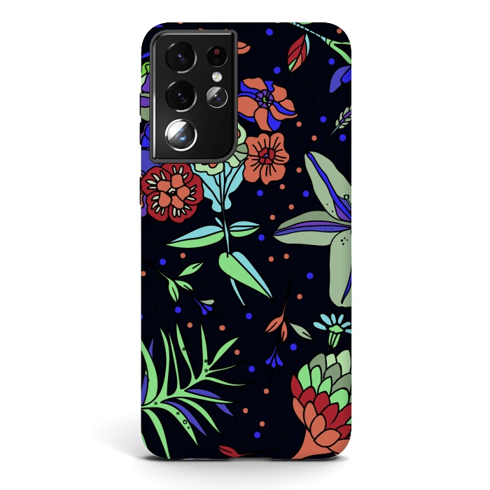 Galaxy S21 ultra StrongFit Seamless Floral Pattern 333 by ArtsCase