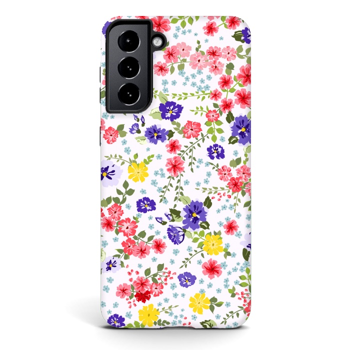 Galaxy S21 StrongFit Simple Cute Pattern in Small-Scale Flowers by ArtsCase