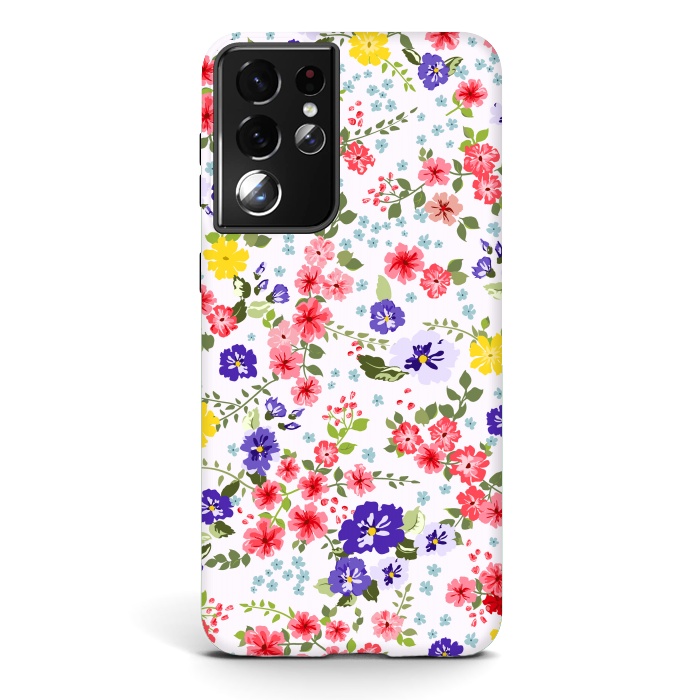 Galaxy S21 ultra StrongFit Simple Cute Pattern in Small-Scale Flowers by ArtsCase