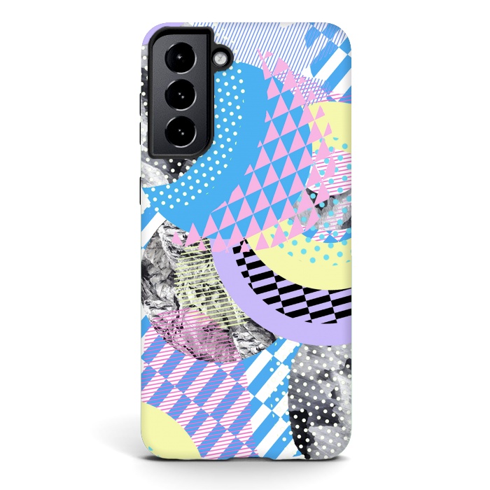 Galaxy S21 plus StrongFit Multicoloured playful pop-art collage by Oana 