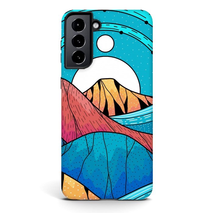 Galaxy S21 StrongFit Blue sea hills by Steve Wade (Swade)