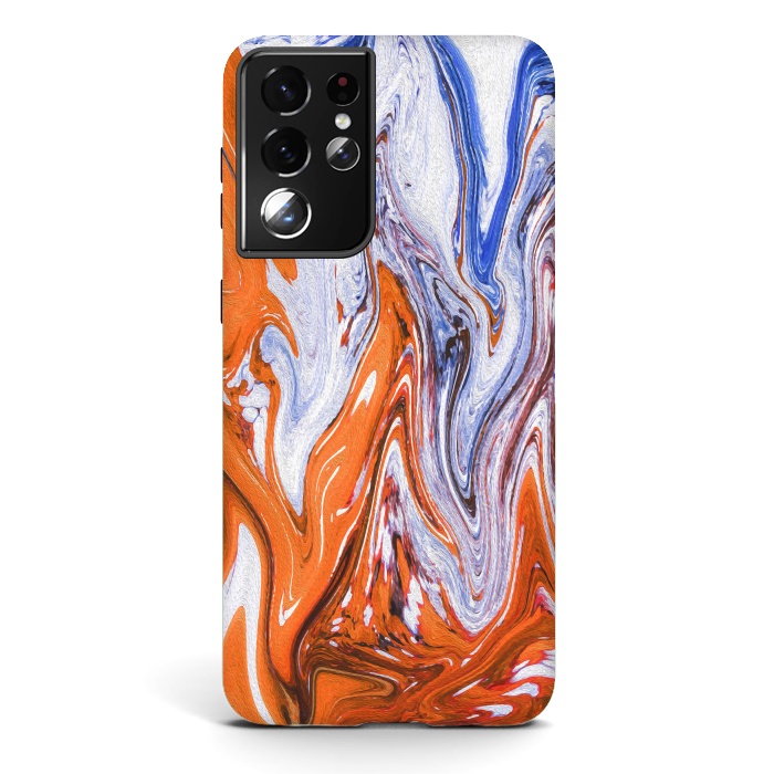 Galaxy S21 ultra StrongFit Abstract Marble-III by Creativeaxle