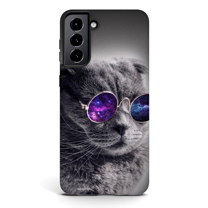 Galaxy S21 StrongFit Cat wearing sunglasses  by Winston