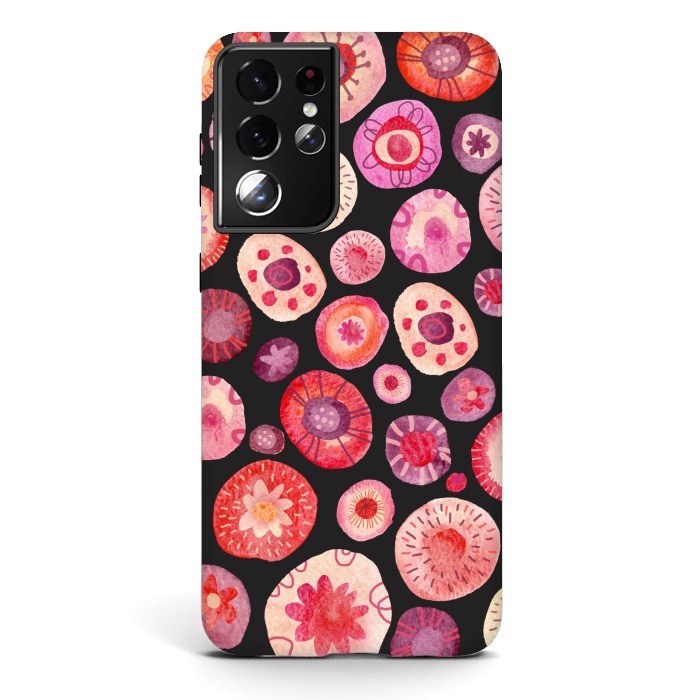 Galaxy S21 ultra StrongFit All the Flowers Dark by Nic Squirrell