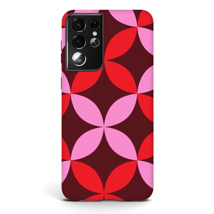 Galaxy S21 ultra StrongFit red pink floral  by Winston