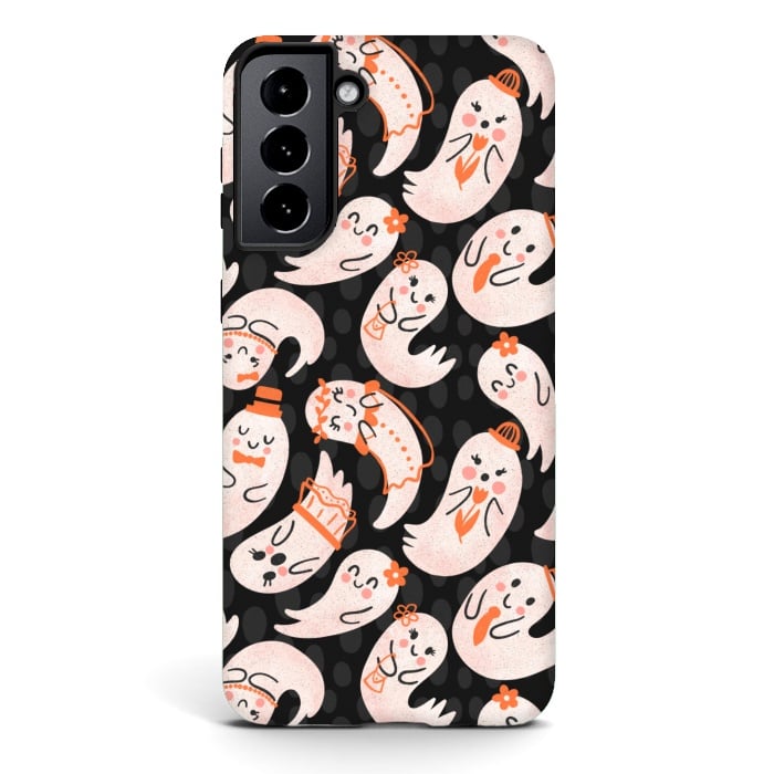 Galaxy S21 StrongFit Cute Ghost Friends by Noonday Design