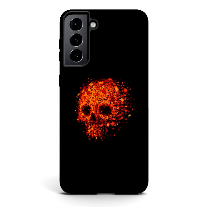 Galaxy S21 plus StrongFit Autumn Skull - Fall Leaves by Vó Maria