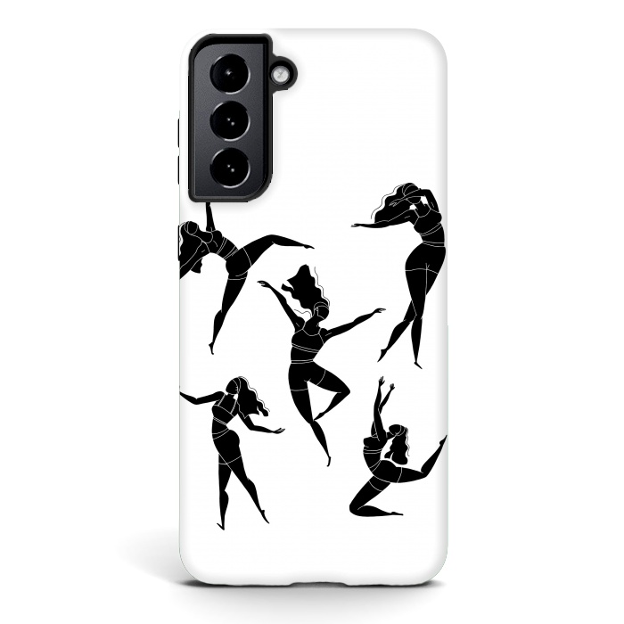 Galaxy S21 StrongFit Dance Girl Black and White by Jelena Obradovic