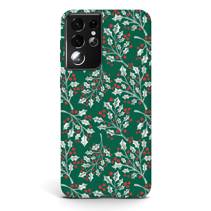 Galaxy S21 ultra StrongFit Boughs of Holly by Noonday Design