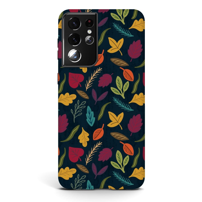 Galaxy S21 ultra StrongFit Bold and Colorful Fall Leaves by Noonday Design