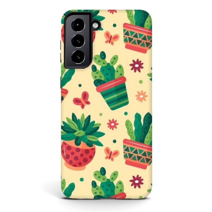 Galaxy S21 StrongFit cactus green pattern 4 by MALLIKA