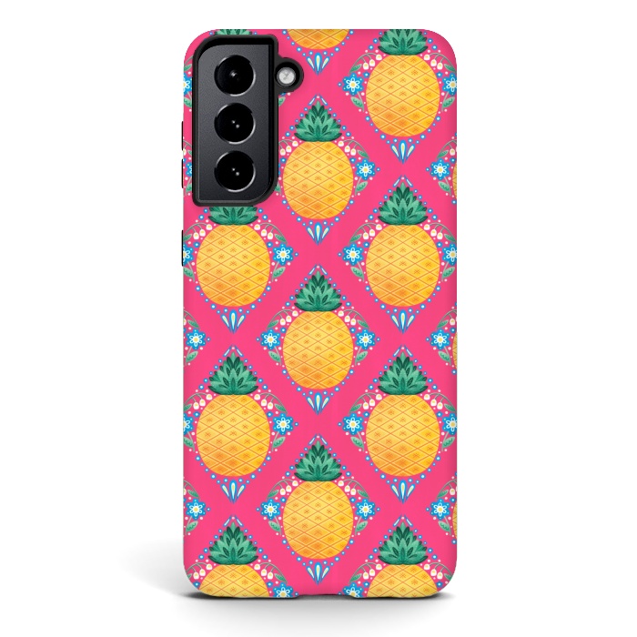 Galaxy S21 StrongFit Bright Pineapple by Noonday Design