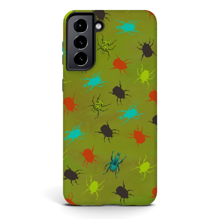 Galaxy S21 plus StrongFit Beetles & Bugs by Lotti Brown