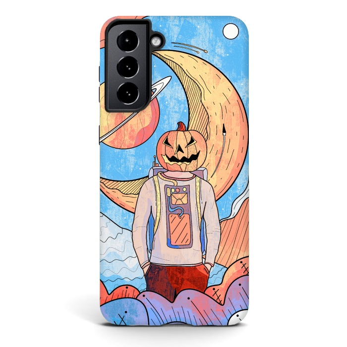 Galaxy S21 plus StrongFit The pumpkin astronaut  by Steve Wade (Swade)