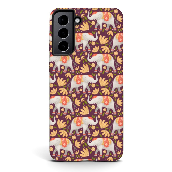 Galaxy S21 plus StrongFit Majestic Elephants by Noonday Design