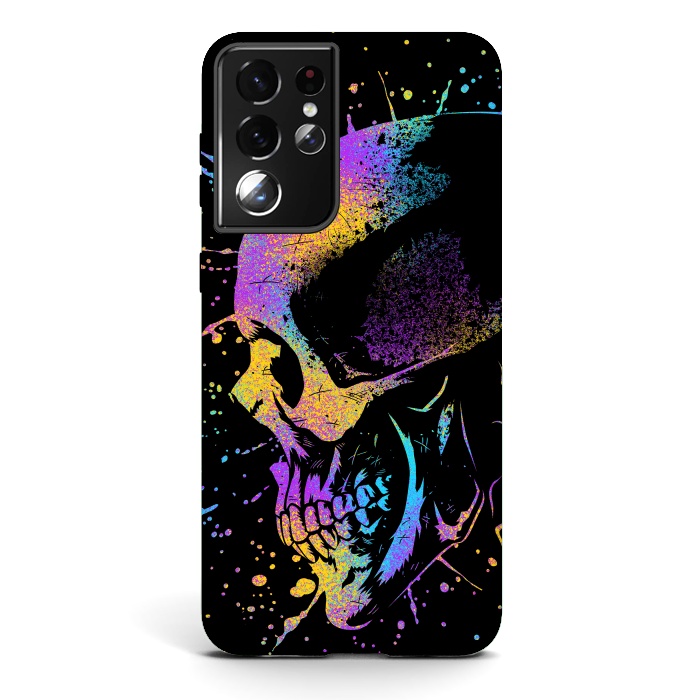 Galaxy S21 ultra StrongFit Skull Colorful Artistic by Alberto