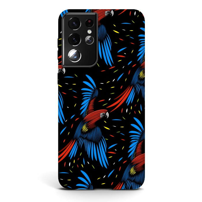 Galaxy S21 ultra StrongFit Tribal Macaw by Alberto