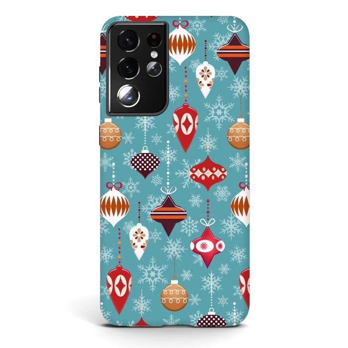 Galaxy S21 ultra StrongFit Colorful decorated Christmas ornaments by Oana 