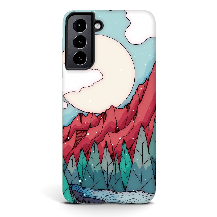 Galaxy S21 StrongFit The red winter mountain river by Steve Wade (Swade)