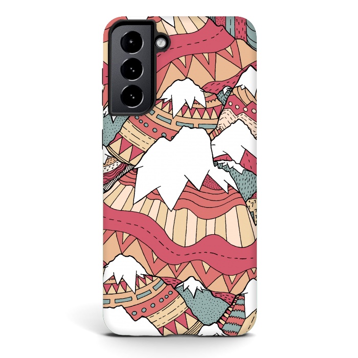 Galaxy S21 StrongFit Winter Aztec mountains  by Steve Wade (Swade)