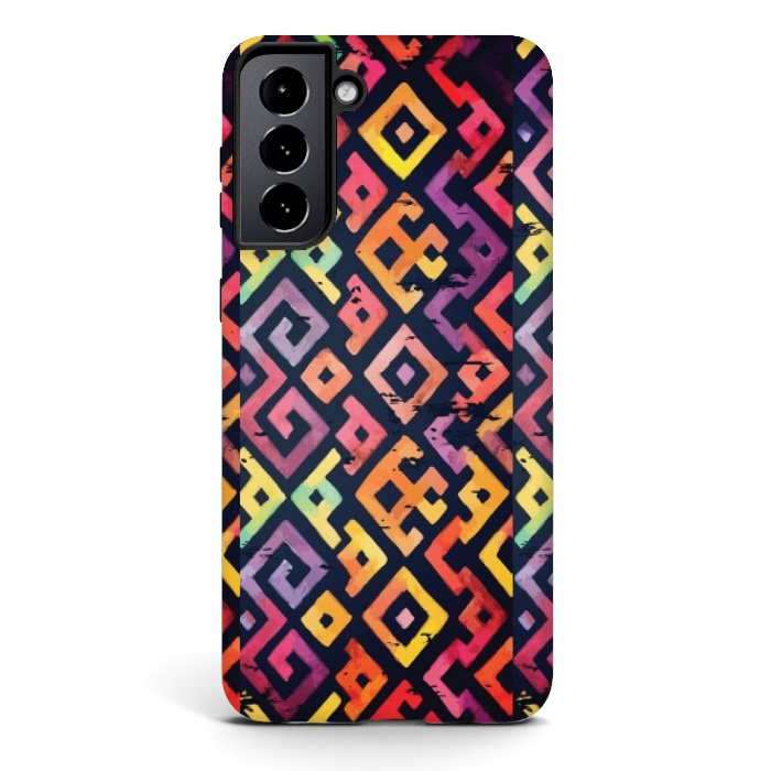 Galaxy S21 StrongFit coloured squared pattern by MALLIKA