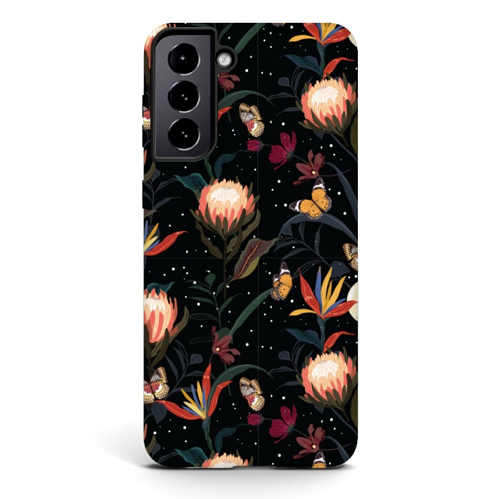Galaxy S21 StrongFit copper floral pattern by MALLIKA