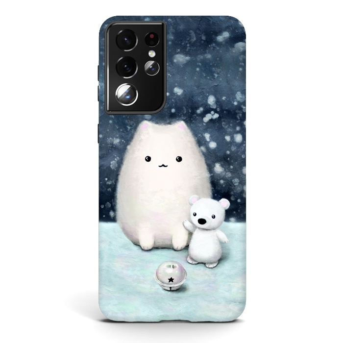Galaxy S21 ultra StrongFit Winter cat by Laura Nagel