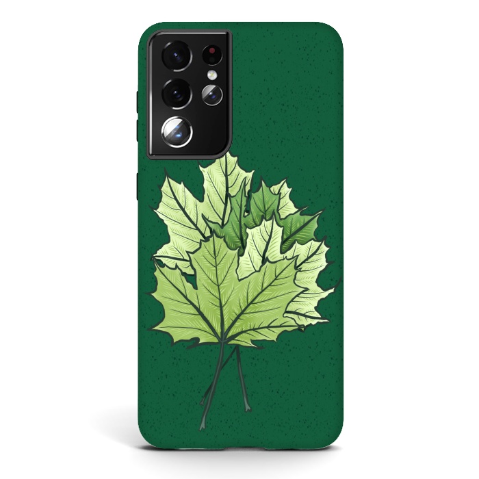 Galaxy S21 ultra StrongFit Green Maple Leaves In Spring by Boriana Giormova