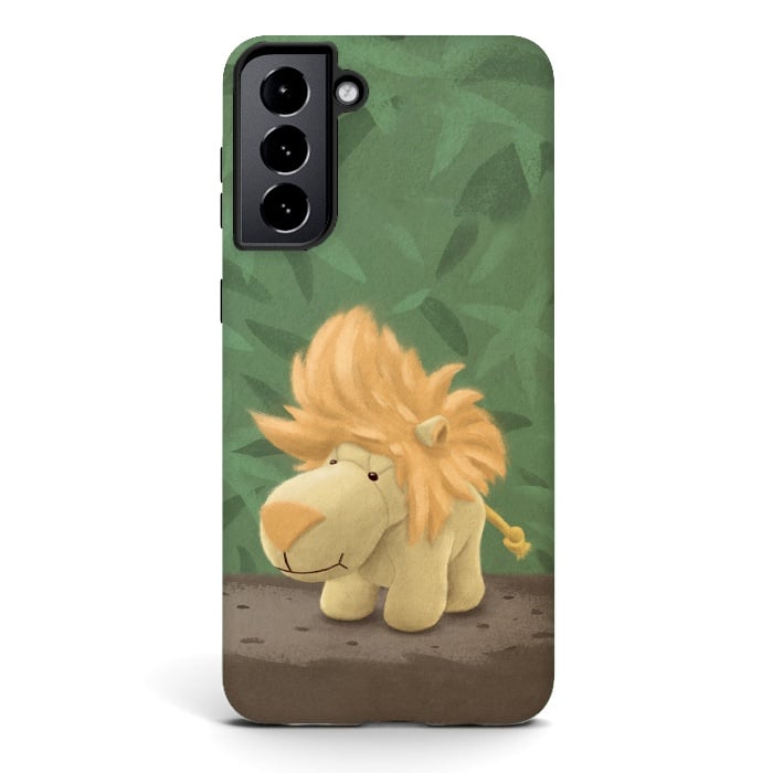 Galaxy S21 plus StrongFit Cute lion by Laura Nagel
