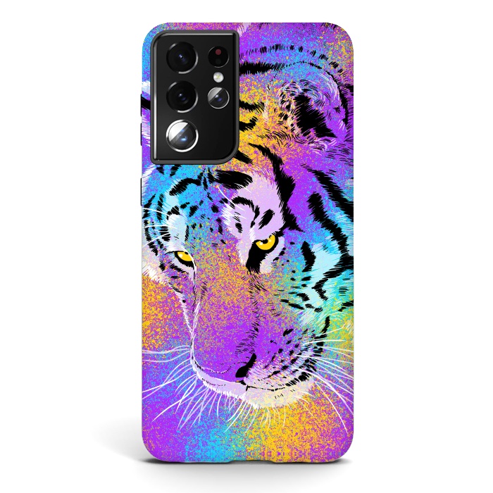 Galaxy S21 ultra StrongFit Colorful Tiger by Alberto