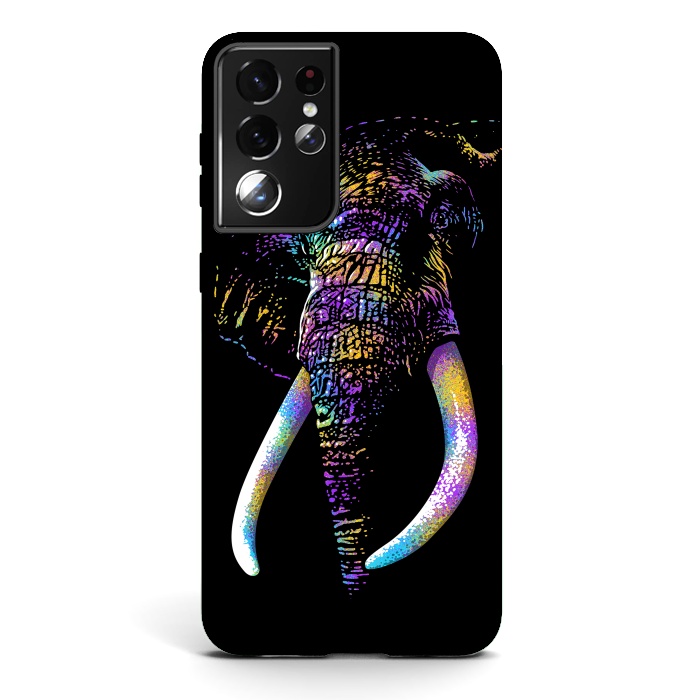 Galaxy S21 ultra StrongFit Colorful Elephant by Alberto