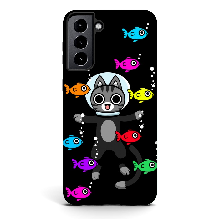 Galaxy S21 StrongFit Aquarium Cat by Alberto