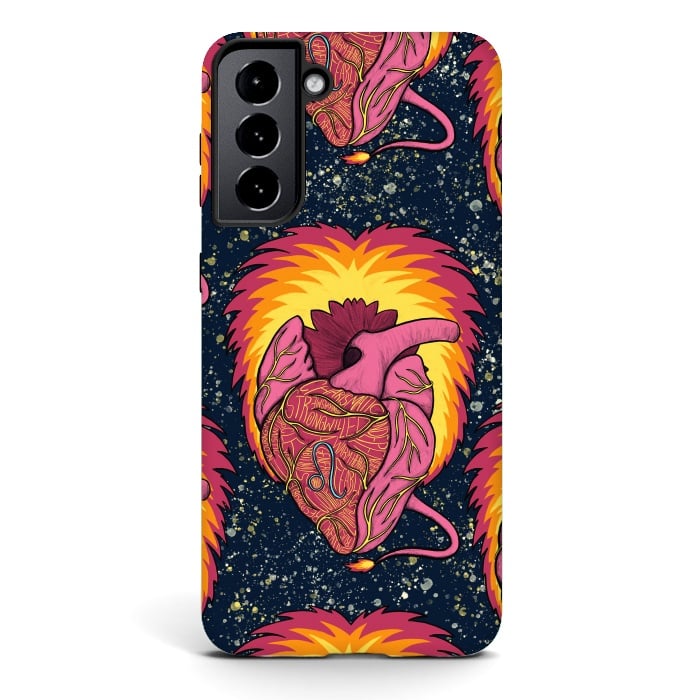 Galaxy S21 plus StrongFit Leo Heart by Ranggasme