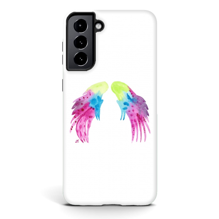 Galaxy S21 plus StrongFit Angel wings watercolor  by ArtKingdom7