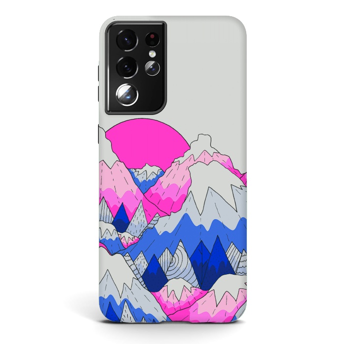 Galaxy S21 ultra StrongFit The hot pink and blue peaks by Steve Wade (Swade)