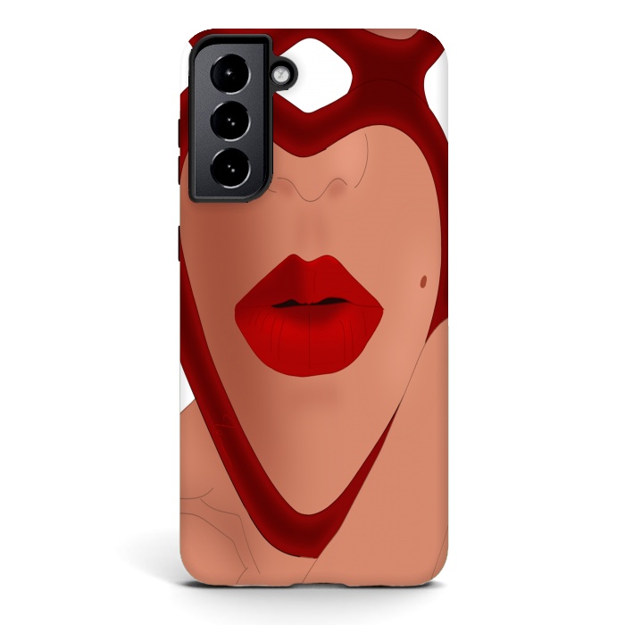 Galaxy S21 plus StrongFit Mirrored Lips - Valentines Edition Design by Anima Tea Story