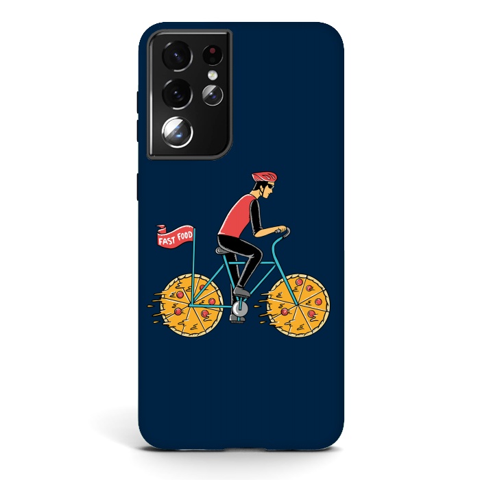 Galaxy S21 ultra StrongFit Pizza Bicycle by Coffee Man