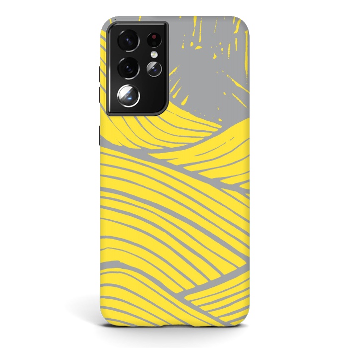 Galaxy S21 ultra StrongFit The yellow waves by Steve Wade (Swade)