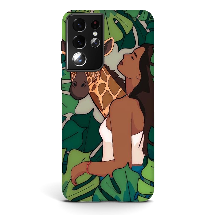 Galaxy S21 ultra StrongFit The green jungle girl by Steve Wade (Swade)