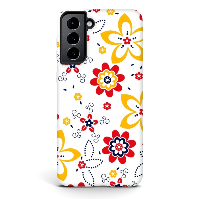 Galaxy S21 plus StrongFit Daisies pattern with circle elements by ArtsCase