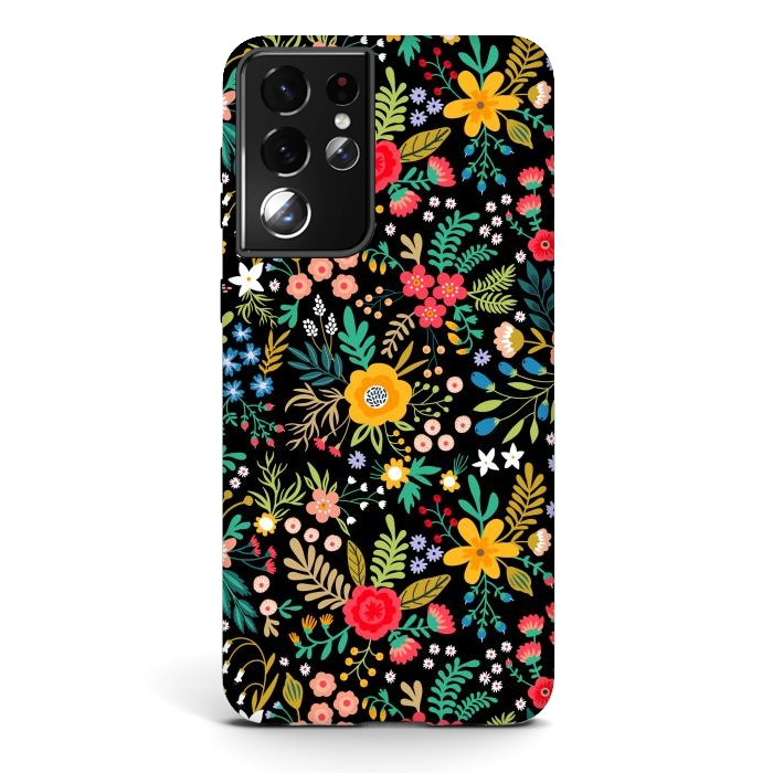 Galaxy S21 ultra StrongFit Elegant Floral Pattern by ArtsCase