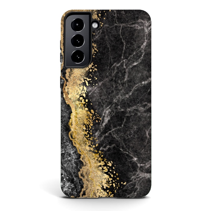 Galaxy S21 StrongFit Abstract background creative marble texture and gold leaf by ArtsCase