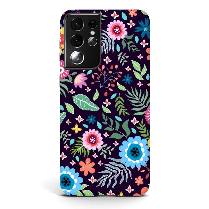 Galaxy S21 ultra StrongFit Colourful Flowers by ArtsCase
