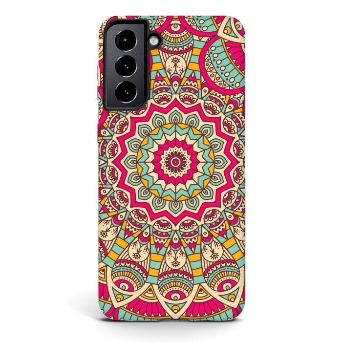 Galaxy S21 StrongFit Ethnic floral seamless and Madala pattern by ArtsCase