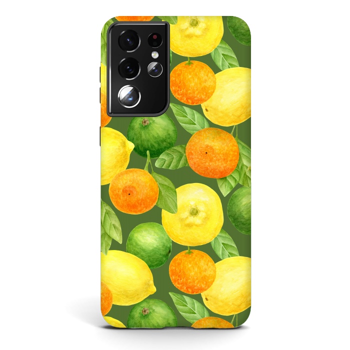 Galaxy S21 ultra StrongFit summer fruits lemons and oranges by haroulita