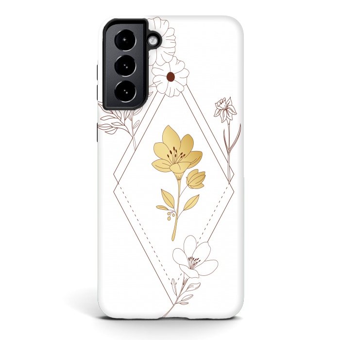 Galaxy S21 StrongFit gold flower  by haroulita