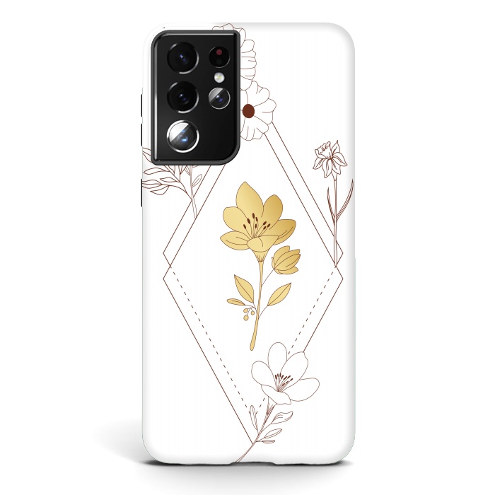 Galaxy S21 ultra StrongFit gold flower  by haroulita