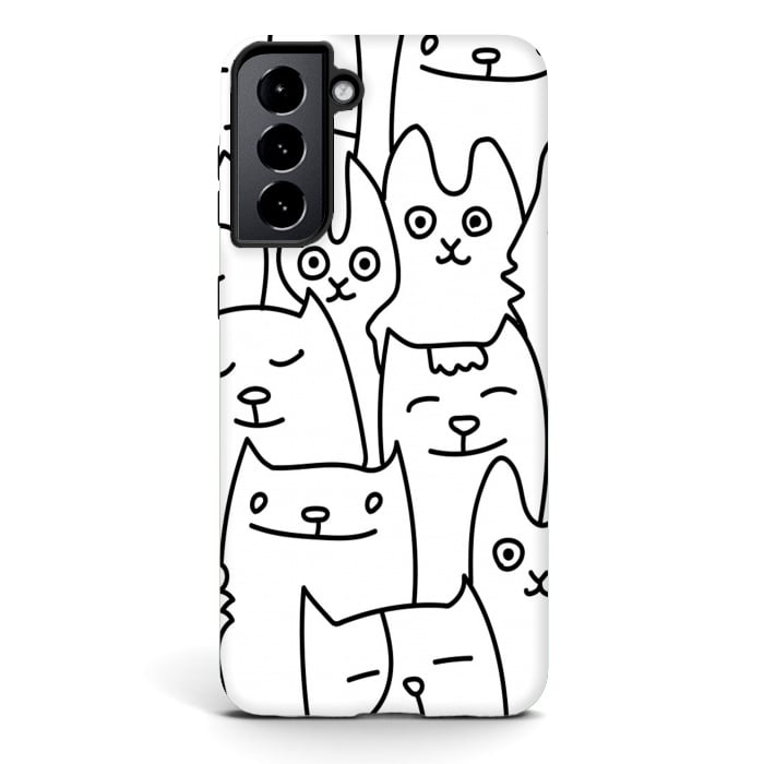Galaxy S21 StrongFit black white funny cats by haroulita