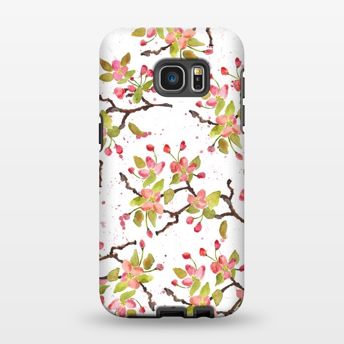 Galaxy S7 EDGE StrongFit Apple Blossoms by Amaya Brydon